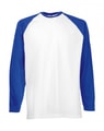 Baseball T-shirts lange mouw Fruit of the Loom 61-028-0 wit-royal blue